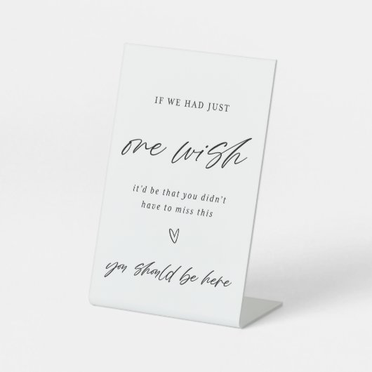 Als we één wens trouwteken hadden reclamebord met voetstuk (Voorkant)