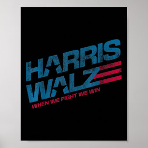 Als we vechten winnen we Kamala Harris Cat Lady Bo Poster