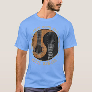 Als woorden falen spreekt muziek Ying Yang gitaar T-shirt