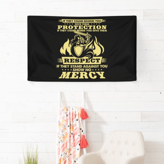 Als ze achter je staan, moet je ze beschermen. spandoek (Insitu)