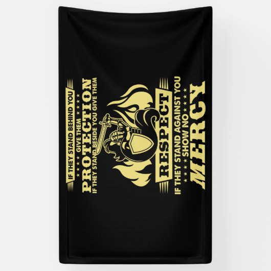 Als ze achter je staan, moet je ze beschermen. spandoek (Verticaal)