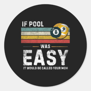 Als zwembad was makkelijk snooker pool speler gra ronde sticker