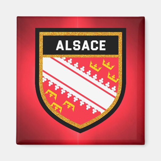 Alsace Flag Magneet (Voorkant)