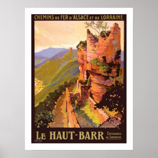 Alsace France Vintage Travel Poster (Voorkant)