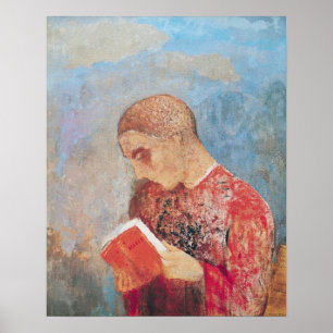Alsace of, Monk Reading, c.1914 Poster