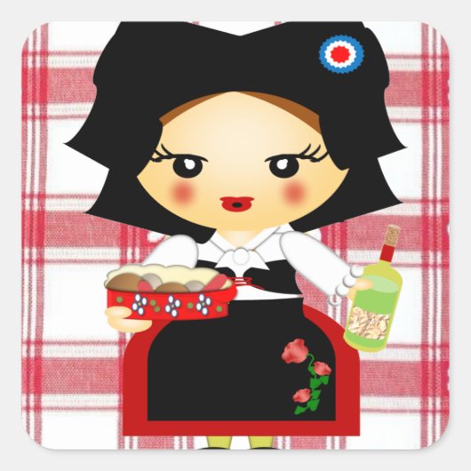 Alsace Vierkante Sticker (Voorkant)