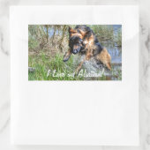 Alsatian Plush German Shepherd 5 Dog lover Gift Rechthoekige Sticker (Tas)