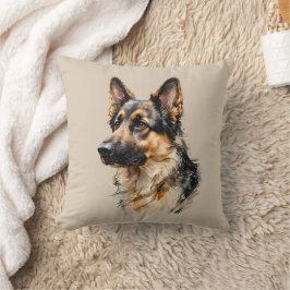 Alsation German Shepard Dog Art Cushion Kussen
