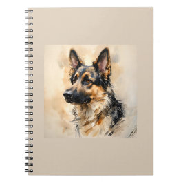 Alsation German Shepard Dog Art Design Notitieboek