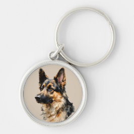 Alsation German Shepard Dog Art Design Sleutelhanger