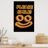 "Alsjeblieft, glimlach!" Cute Design. Bestel nu Poster (Keuken)