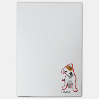 "Alsjeblieft" Jack Russell Terrier Postit merkt op Post-it® Notes