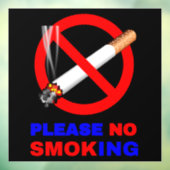 Alsjeblieft niet roken symbool raamsticker (Vel 3)