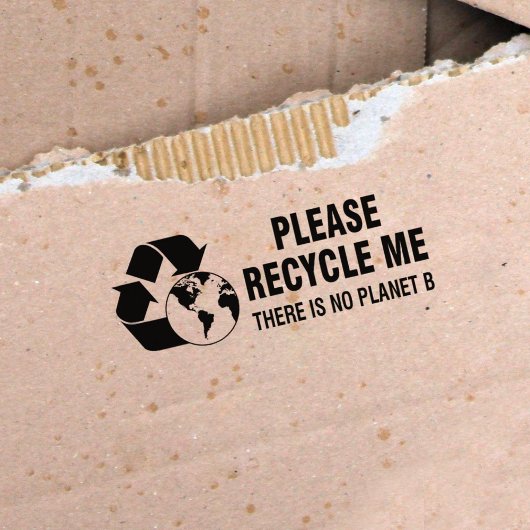 Alsjeblieft, Recyclen me, er is geen Planet B. Rubberstempel