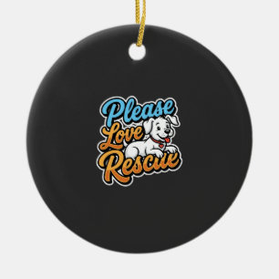 Alsjeblieft Reddingshond Liefde Keramisch Ornament