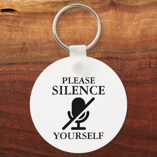 Alsjeblieft Silence uzelf Sleutelhanger (Achterkant)