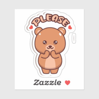 Alsjeblieft Teddybeer Sticker