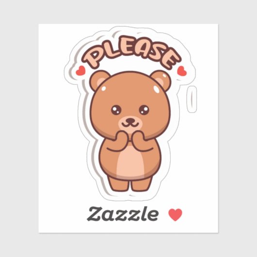 Alsjeblieft Teddybeer Sticker (Vel)