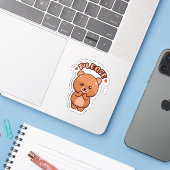 Alsjeblieft Teddybeer Sticker (Laptop met iPhone)