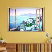 Alsof je in Santorini Greece Canvas Print woont (Insitu (Woonkamer))