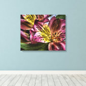 Alstroemeria Pérou Lily fleur toile Imprimer (Insitu (Plancher de Bois))