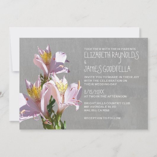 Alstroemeria Wedding Invitations Kaart (Voorkant)