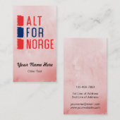 Alt Pour Norge Norwegian Motto Cartes de visite (Devant / Derrière)