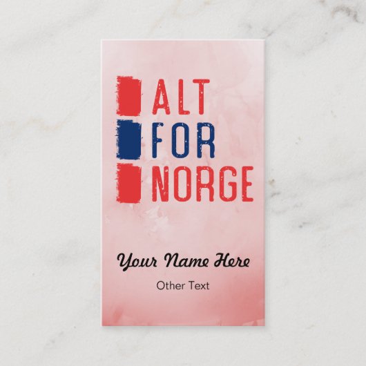 Alt Pour Norge Norwegian Motto Cartes de visite (Devant)