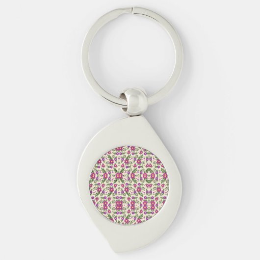 Alt text: "Silver keychain with a circular (Voorkant)