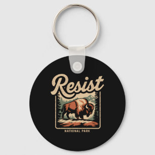 Alt US National Park Resist Service Bison Sleutelhanger