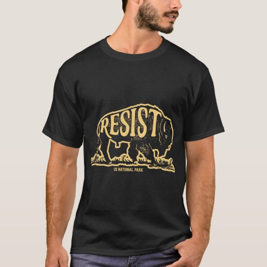 Alt US National Park Resist Service T Shirt Bison (Voorkant)