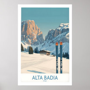 Alta Badia Italie Art Mural de Ski - Alpes italien