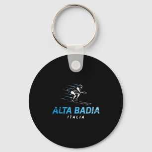 Alta Badia Italië Skigebied Retro Skien Sleutelhanger