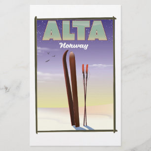 ALTA Noorwegen ski reisposter Briefpapier
