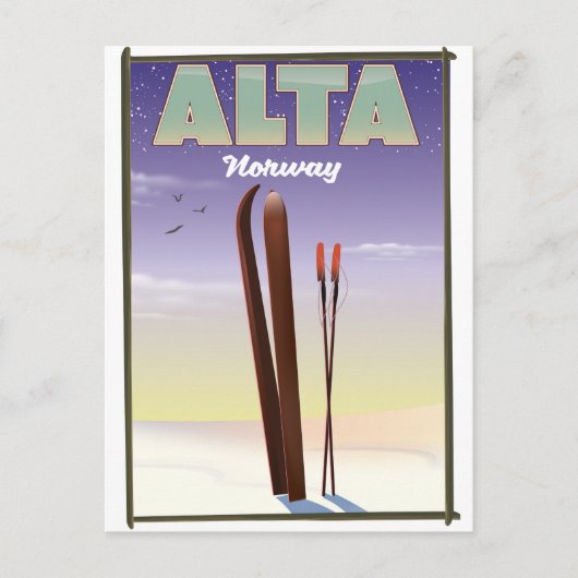 ALTA Norway skiposter Briefkaart (Voorkant)