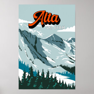 Alta Ski Area Winter Utah Poster