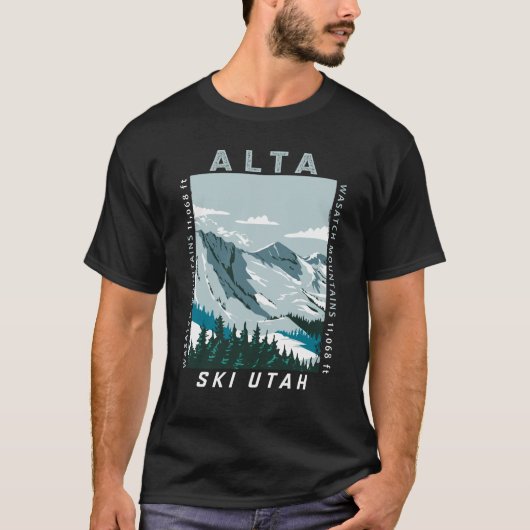 Alta Ski Area Winter Utah  T-shirt (Voorkant)