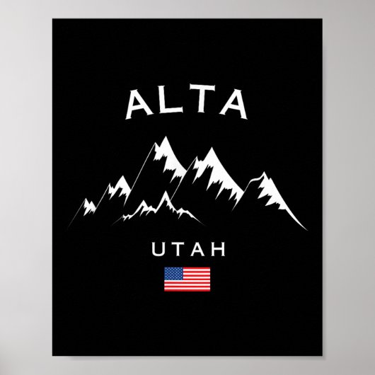 Alta Ski Resort Rocky Mountains Skiing Souvenir Ut Poster (Voorkant)