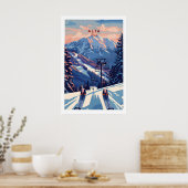 Alta Utah Ski Lift Mountain View Poster - Dramatic (Cuisine)