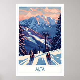 Alta Utah Ski Print - Winter Sports Travel Decor 1
