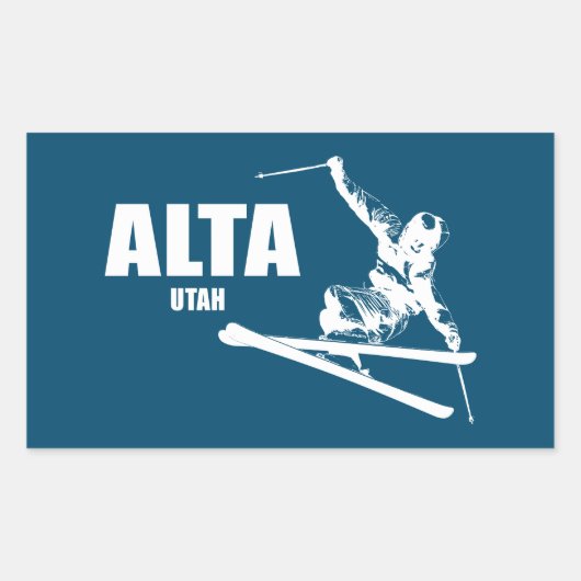 Alta Utah Skier Rechthoekige Sticker (Voorkant)