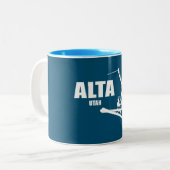Alta Utah Skier Tweekleurige Koffiemok (Voorkant links)