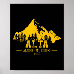 Alta Utah Usa Skigebied Alpineskiën Wasatch Mounta Poster