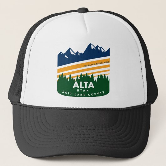 Alta Utah Wasatch Mountains Trucker Pet (Voorkant)