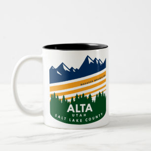Alta Utah Wasatch Mountains Tweekleurige Koffiemok