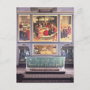 Altaar met het afschilderen van de Triptiek Briefkaart