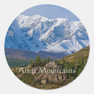 Altai-gebergte landschap ronde sticker
