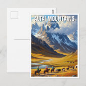 Altai Mountain Mongolië reizen Briefkaart (Voorkant / Achterkant)