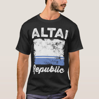 Altai Vlag Mannen met verminderde vlag Vrouwen Kin T-shirt