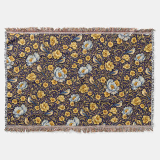 Altami Vintage Floral Birds Throw Blanket – Elegan Deken
